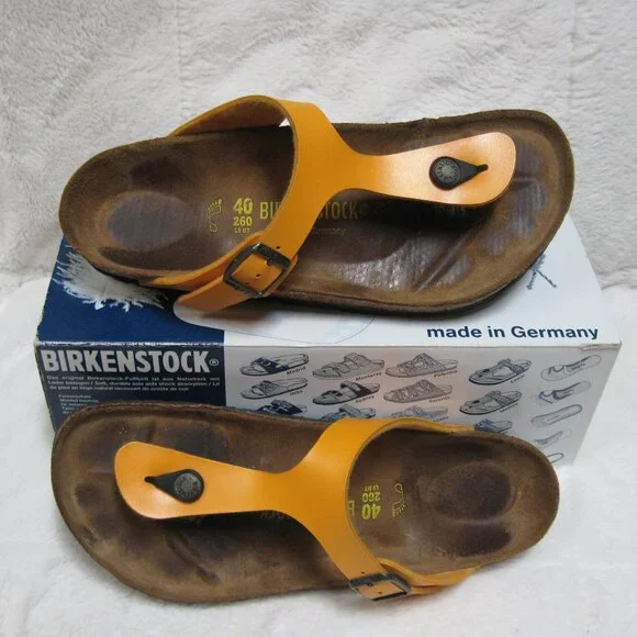 Birkenstock GIZEH Birko Flor Citrine Orange 40 R US W 9 M 7 - Picture 1 of 12
